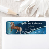 Palomino Pferd auf blauen Rücksendeadressen-Aufkle (Insitu)