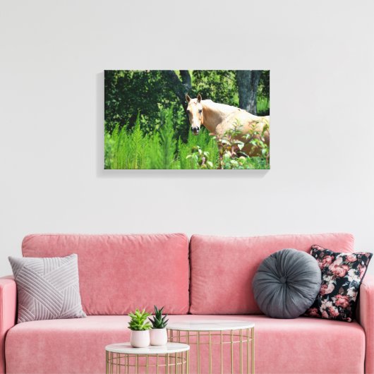 Palomino Pferd Fotografie Canvas Printwerbung Leinwanddruck (Insitu (Wohnzimmer))