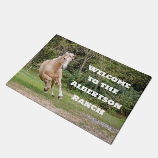 Palomino Pferd Fußmatte (Schrägansicht)