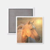 Palomino Pferd im hellen Platz Magnet (Vorderseite/Rückseite)