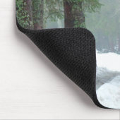 Palomino Pferd im Winter Schnee mit Pinien Mousepad (Ecke)