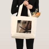 Palomino Pferd in Bridle Jumbo Stoffbeutel (Vorderseite (Produkt))