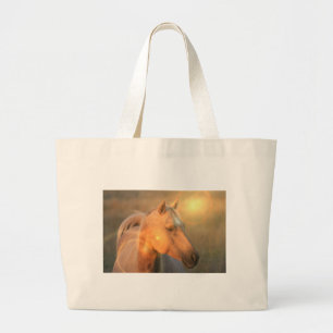 Palomino-Pferd in der hellen Leinwand-Tasche Jumbo Stoffbeutel