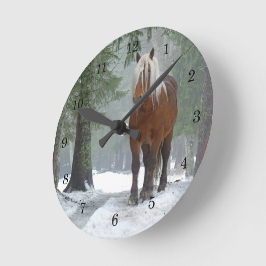 Palomino Pferd in der Schneemauer Uhr (Winkel)