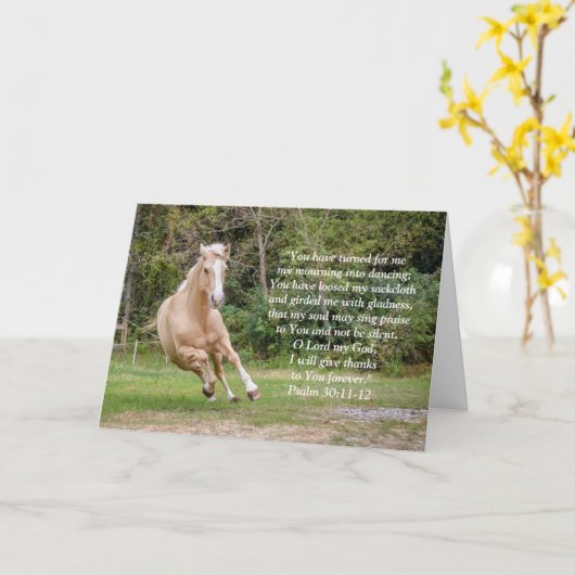 Palomino Pferd in Field Scripture Gruß Karte (Gelbe Blume)