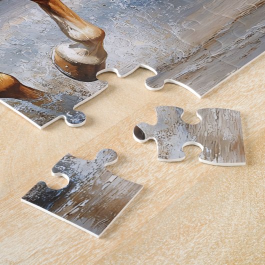 Palomino Pferd läuft am Strand Puzzle (Seite)