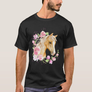 Palomino-Pferd Magnolien Pferd Blondes Pferd Flor T-Shirt