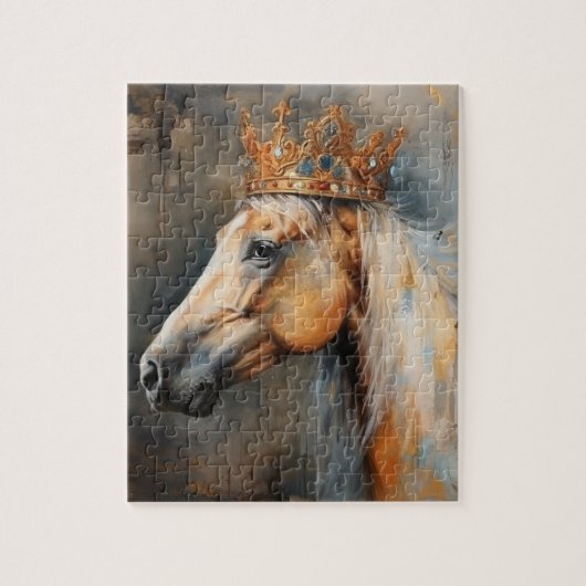 Palomino Pferd mit Krone Puzzle (Vertikal)