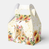 Palomino Pferd mit Sonnenblumen und rosa Blume Geschenkschachtel (Rückseite)