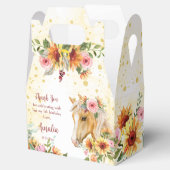 Palomino Pferd mit Sonnenblumen und rosa Blume Geschenkschachtel (Geöffnet)