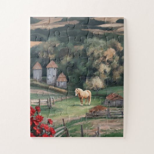 Palomino Pferd, Reitpferd Puzzle (Vertikal)