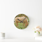 Palomino-Pferd Runde Wanduhr (Zuhause)