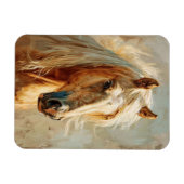 Palomino Pferde Portrait Flexibel Magnet (Horizontal)