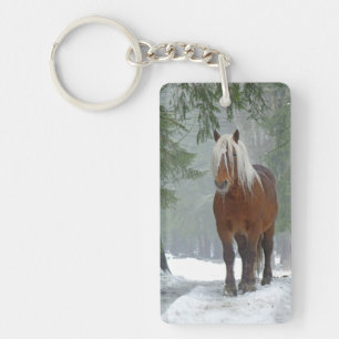 Palomino Pferdefüge im Schnee Schlüsselanhänger