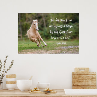 Palomino-Pferderücken: Verse rennen gegen Truppen Poster