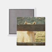 Palomino pinkelt durch den Zaun Magnet (Vorderseite/Rückseite)