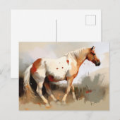 Palomino Pinto Mustang Horse Painting Postkarte (Vorne/Hinten)