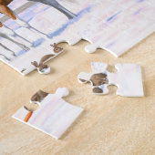 Palomino Pinto Paint Quarter Pferde im Schnee Puzzle (Seite)