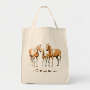 Palomino Pinto Paint Quarter Pferde im Schnee Tragetasche