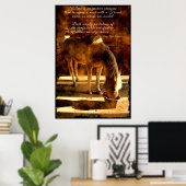 Palomino Pinto Pferd Fütternd in Barn & Prose Poster (Heimbüro)