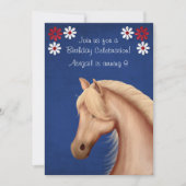Palomino Pony Red White Blue Horse Einladung zum G (Vorderseite)