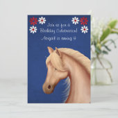Palomino Pony Red White Blue Horse Einladung zum G (Stehend Vorderseite)