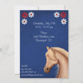 Palomino Pony Red White Blue Horse Einladung zum G (Rückseite)