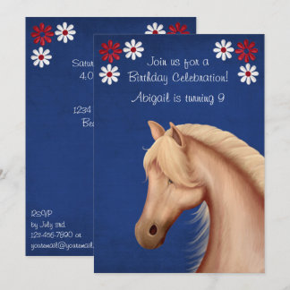 Palomino Pony Red White Blue Horse Einladung zum G