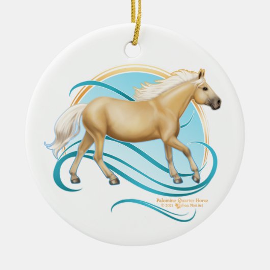 Palomino Quarter Horse Keramik Ornament (Vorne)