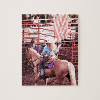 Palomino-Rodeo-Flagge-Pferd Puzzle