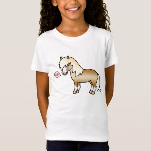Palomino Shetland Pony & A Pink Heart Show Liebe T-Shirt