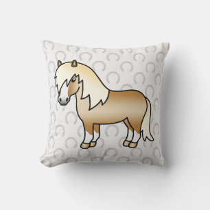 Palomino Shetland Pony Cartoon Illustration Kissen