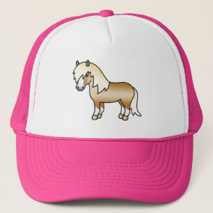 Palomino Shetland Pony Niedlicher Cartoon Illustra Truckerkappe