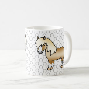 Palomino Shetlandpony Süße Cartoon-Illustration Kaffeetasse