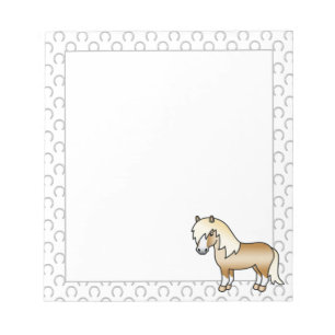 Palomino Shetlandpony süße Cartoon-Illustration Notizblock
