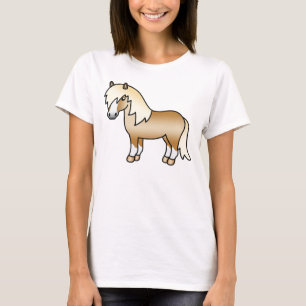 Palomino Shetlandpony Süße Cartoon-Illustration T-Shirt