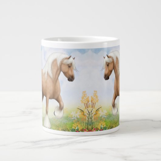 Palomino Sinti und Roma Draft Horse Jumbo-Tasse (Vorderseite)