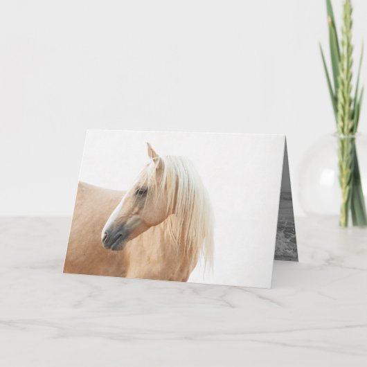 Palomino Stallion Turns  Horse Greeting Card Karte (Vorderseite)