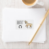 Palomino Trotting Cartoon Horse Adressaufkleber (Insitu)