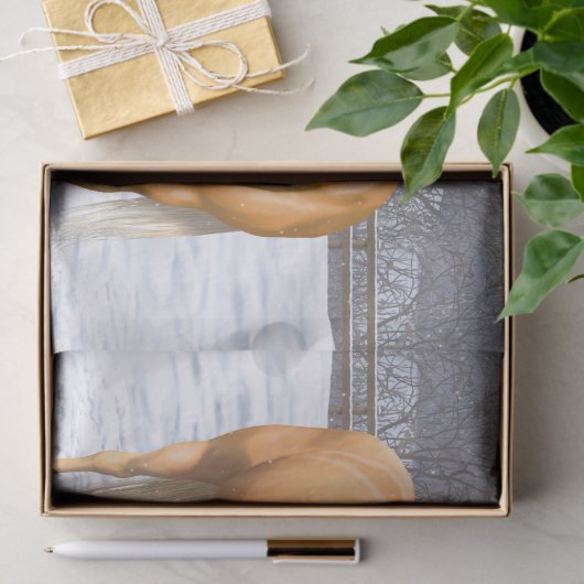 Palomino Viertel Pferde im Winter Schnee Seidenpapier (Geschenk)