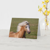 Palomino Welsh Pony Headhot Mane Flowing Karte (Gelbe Blume)