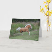 Palomino Welsh Pony Stallion Running Karte (Gelbe Blume)
