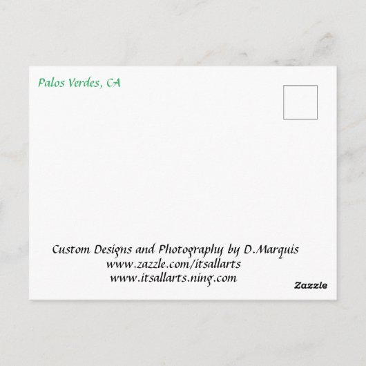 PALOS VERDES. CA #5 POSTCARD POSTKARTE (Rückseite)