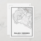 Palos Verdes Map Feiertagspostkarte (Vorne/Hinten)
