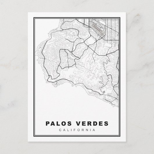 Palos Verdes Map Feiertagspostkarte (Vorderseite)