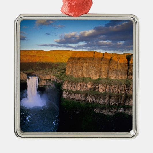 Palouse Falls in Washington Silbernes Ornament (Vorne)