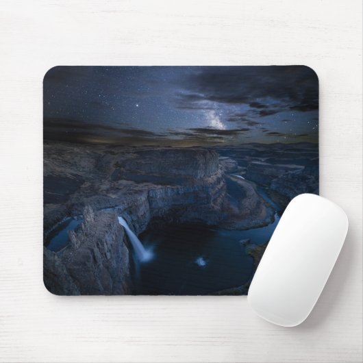 Palouse Falls Park & Milky Way | Washingtoner Staa Mousepad (Mit Mouse)