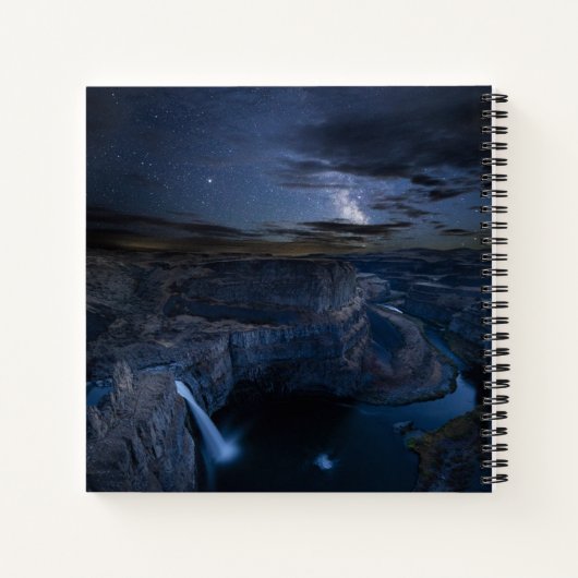 Palouse Falls Park & Milky Way | Washingtoner Staa Notizblock (Rückseite)