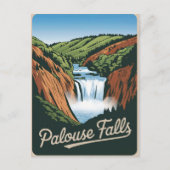 Palouse Falls Vintag Postkarte (Vorderseite)