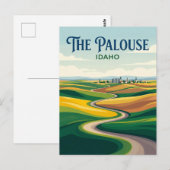 Palouse Rollhügel Idaho Postkarte (Vorne/Hinten)